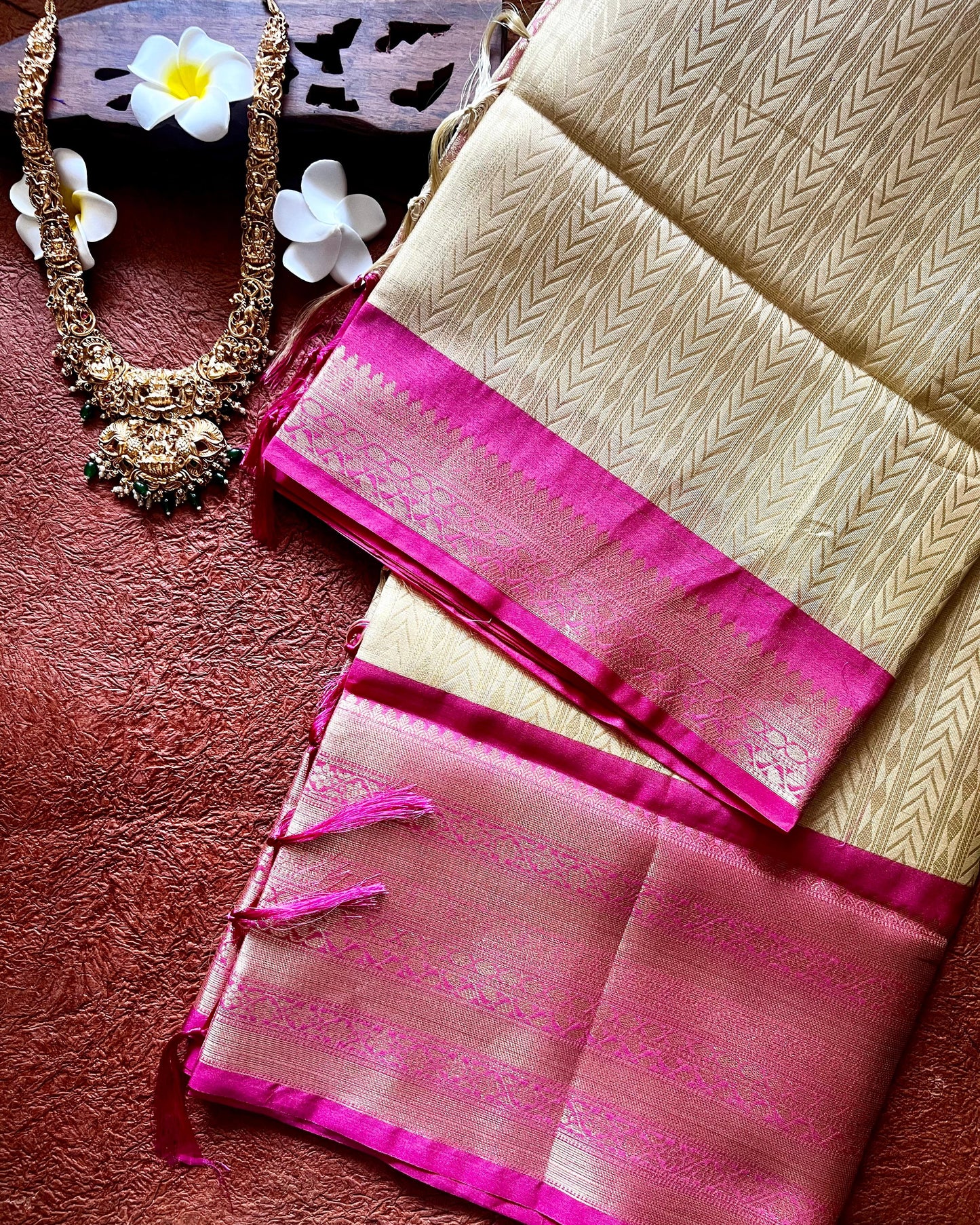 Pink Tissue Silk Saree