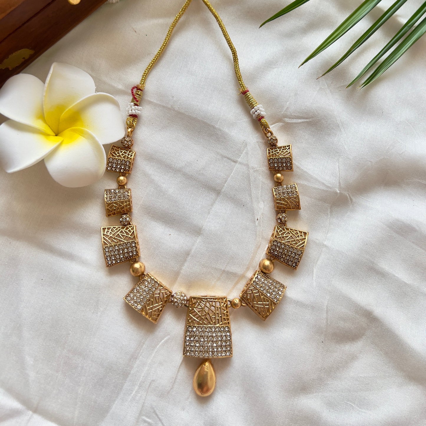 Gold Replica AD Short Necklace