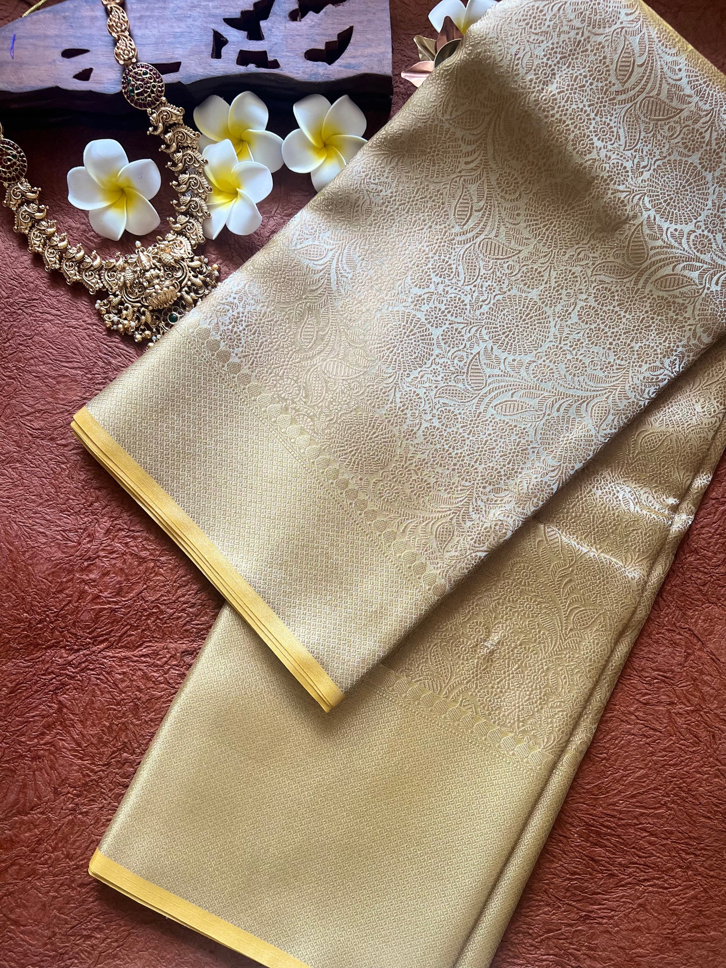 Classic Golden Tissue Silk Saree – Radiance in Every Thread
