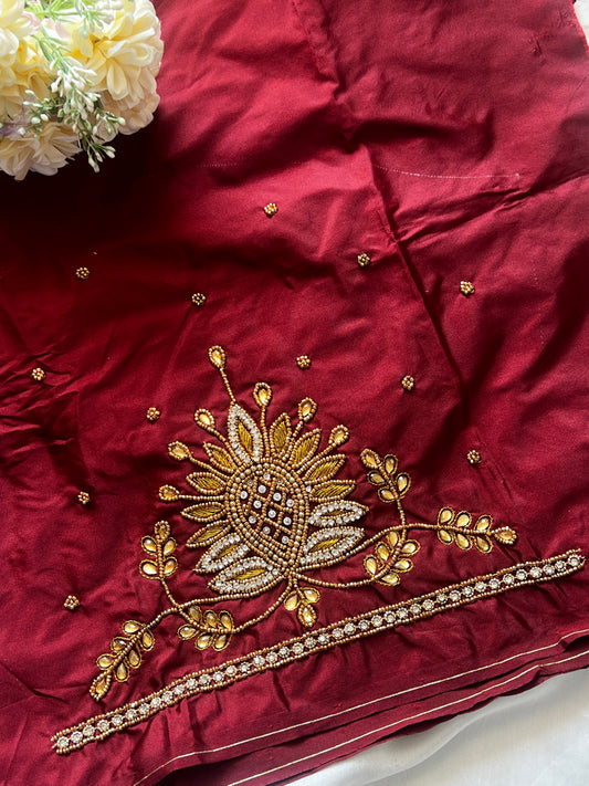 Maroon Magic – Aari Elegance Redefined