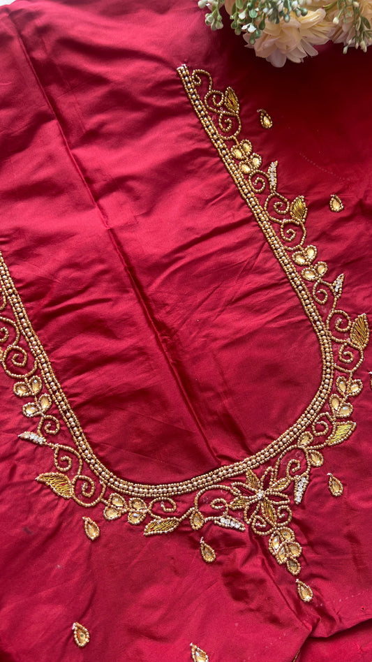 Full Glam – Maroon Aari Stunner