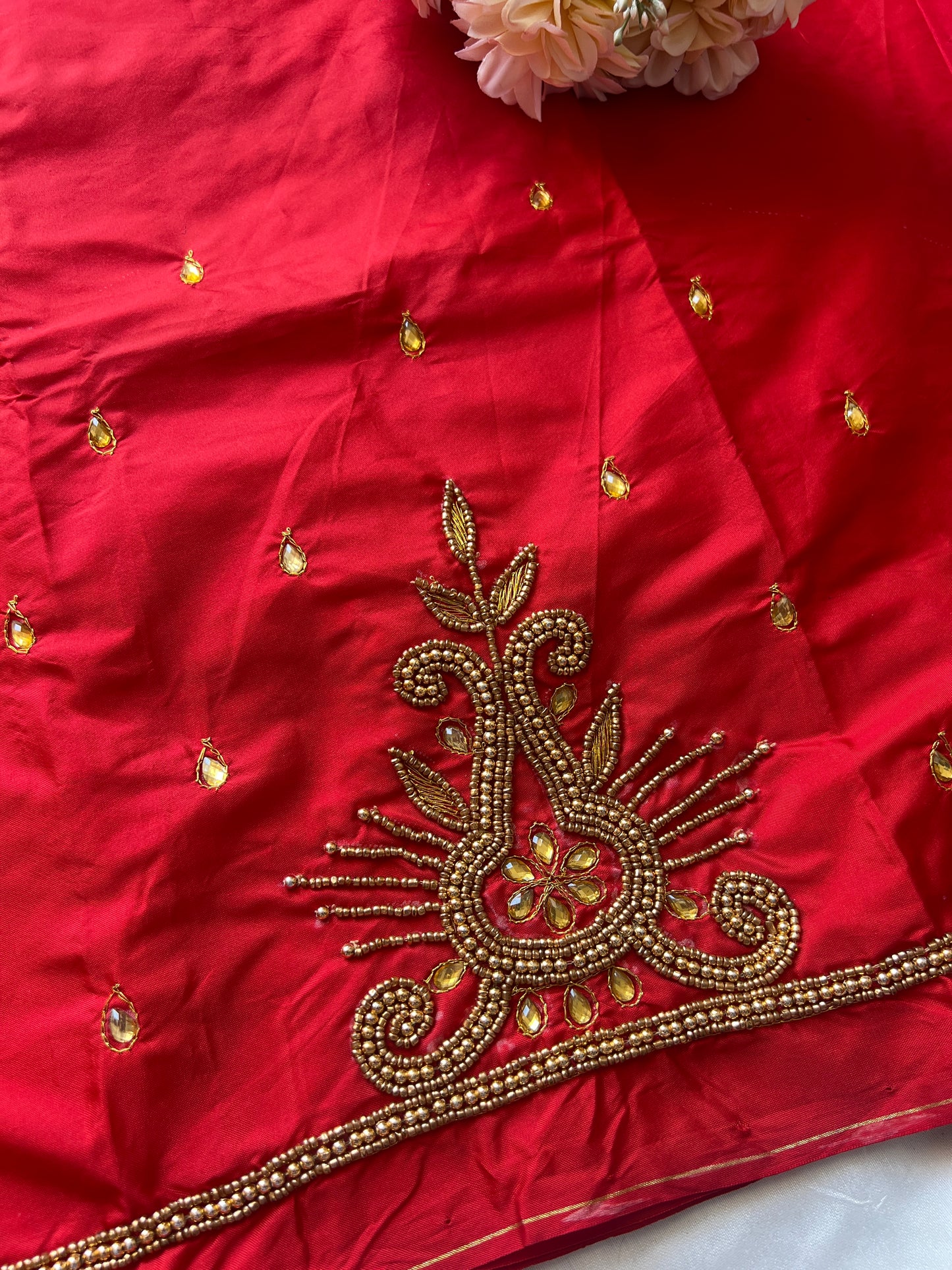 Bold Maroon Aari Work Blouse