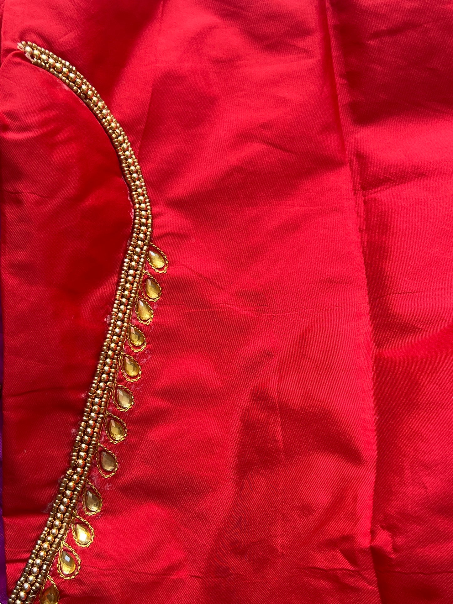 Bold Maroon Aari Work Blouse