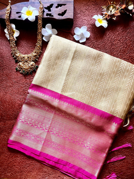 Pink Tissue Silk Saree