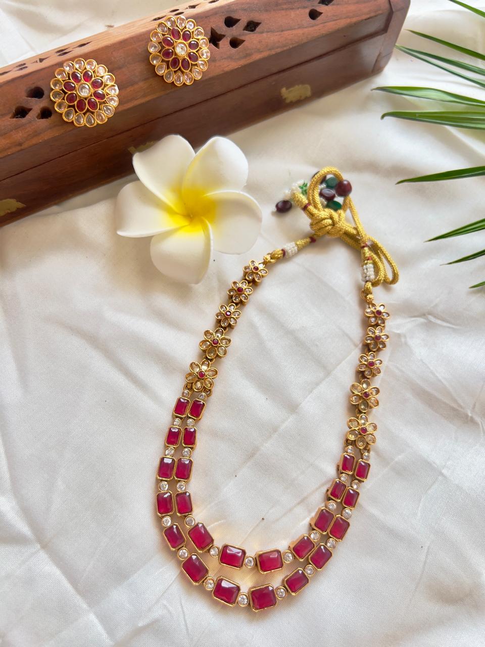 Double Layered Ruby Necklace